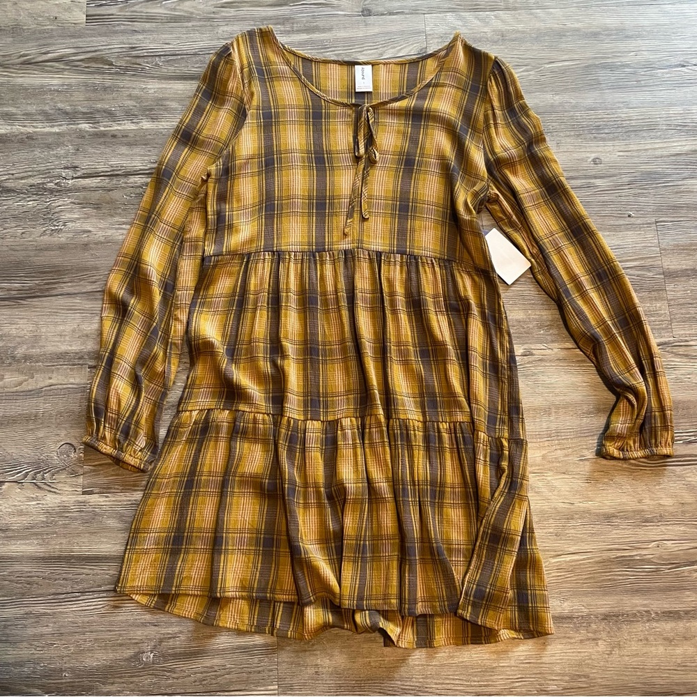 NWT fall flannel plaid dress